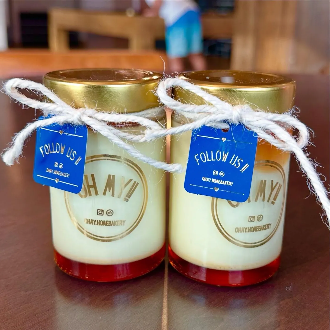 Oh My Flan pair of jars